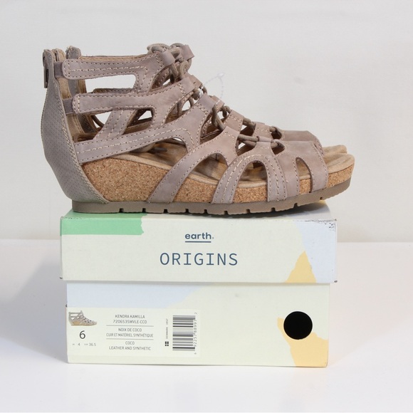 Earth Origins Shoes - Earth Origins Kendra Kamilla Women's Coco Suede Gladiator Sandals NWT NIB